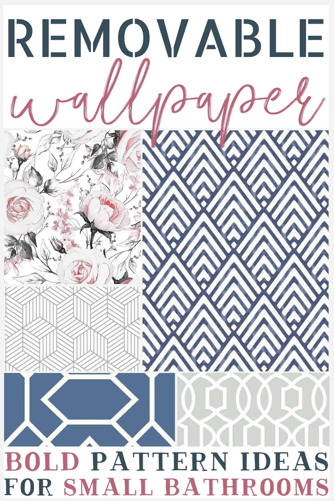 Bold Removable Wallpaper Patterns for Small Bathrooms ...
