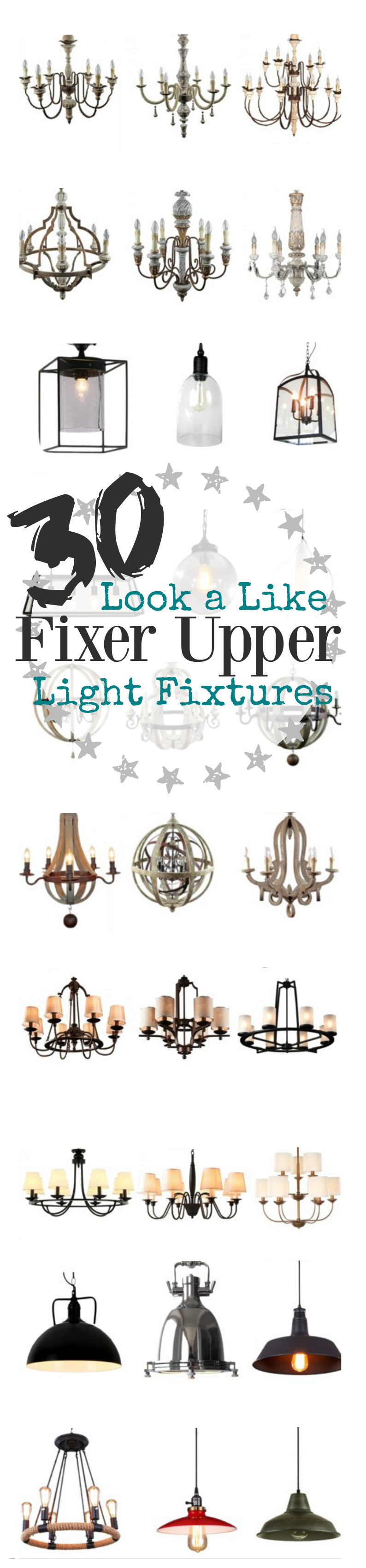 Upper Fixture 30 Look a like fixer upper light fixtures - The Weathered Fox