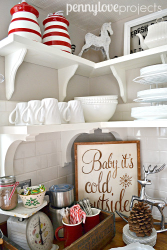Holiday Home Tour Open Shelving