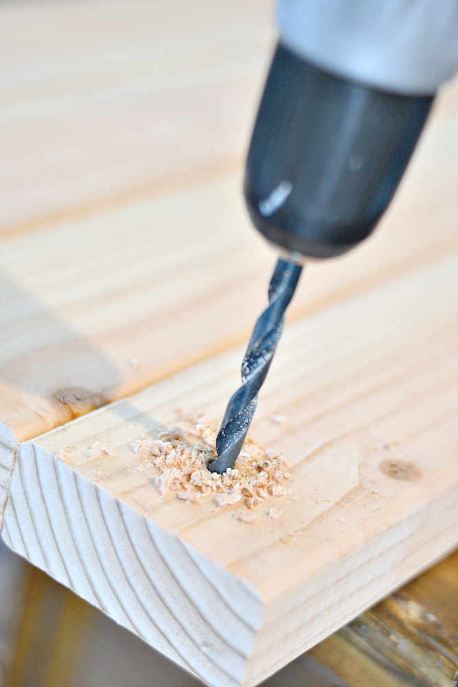 Hanging Nightstand Drill Holes for rope