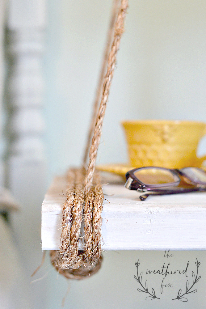 Hanging Nightstand tie the rope around