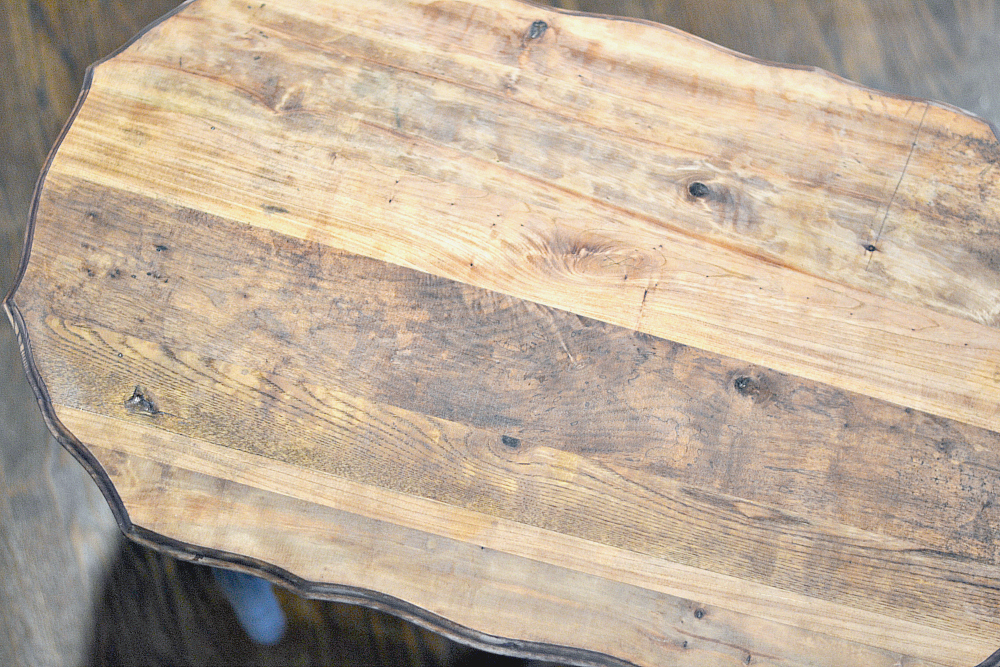 gray side table after washing the top down