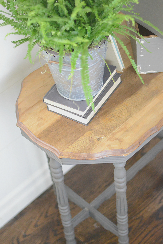 gray side table embracing the imperfections