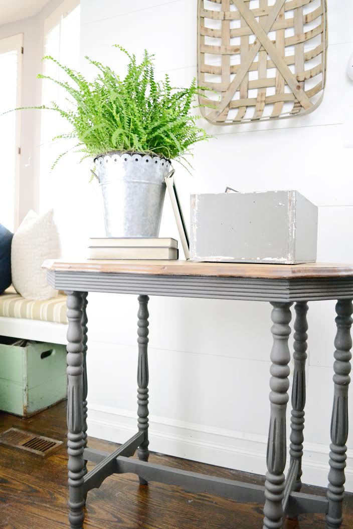 gray side table makeover