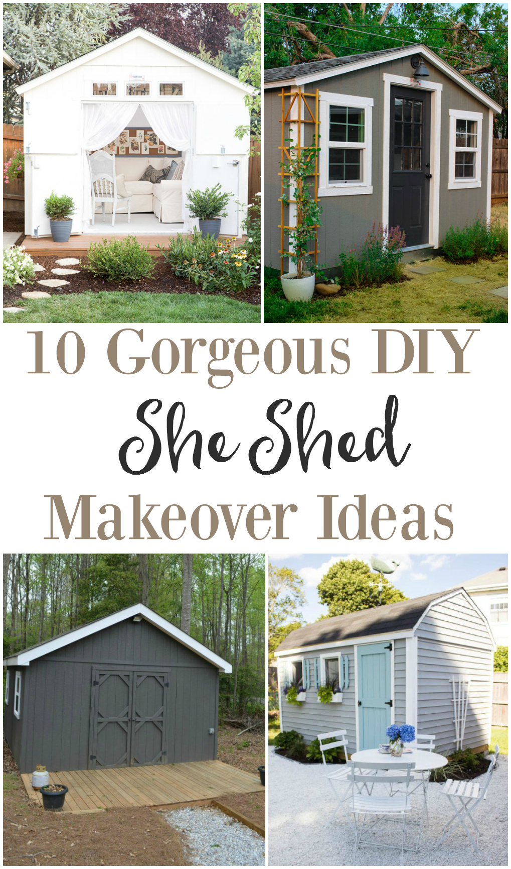 10 gorgeous DIY she shed makeover ideas. These ladies turned a tool shed into a backyard retreat. See these awesome shed makeovers, including office space, backyard entertainment, reading shed and more. 