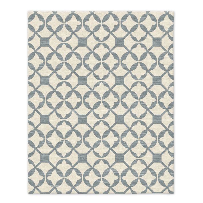 Blue and cream rug