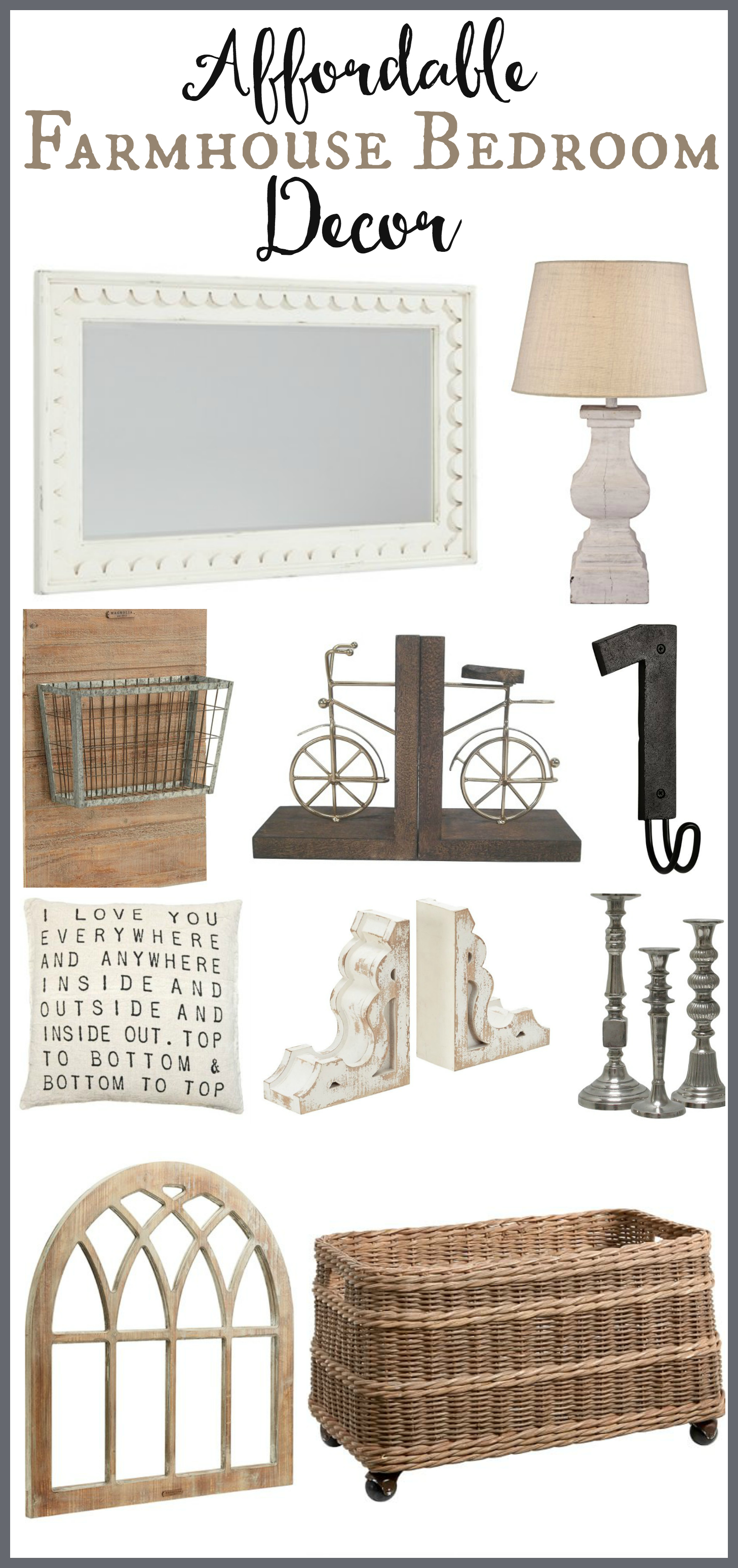 Farmhouse Bedroom Decor. Bedroom accessories for every budget. Get the Fixer Upper look with these rustic bedroom decor accessories