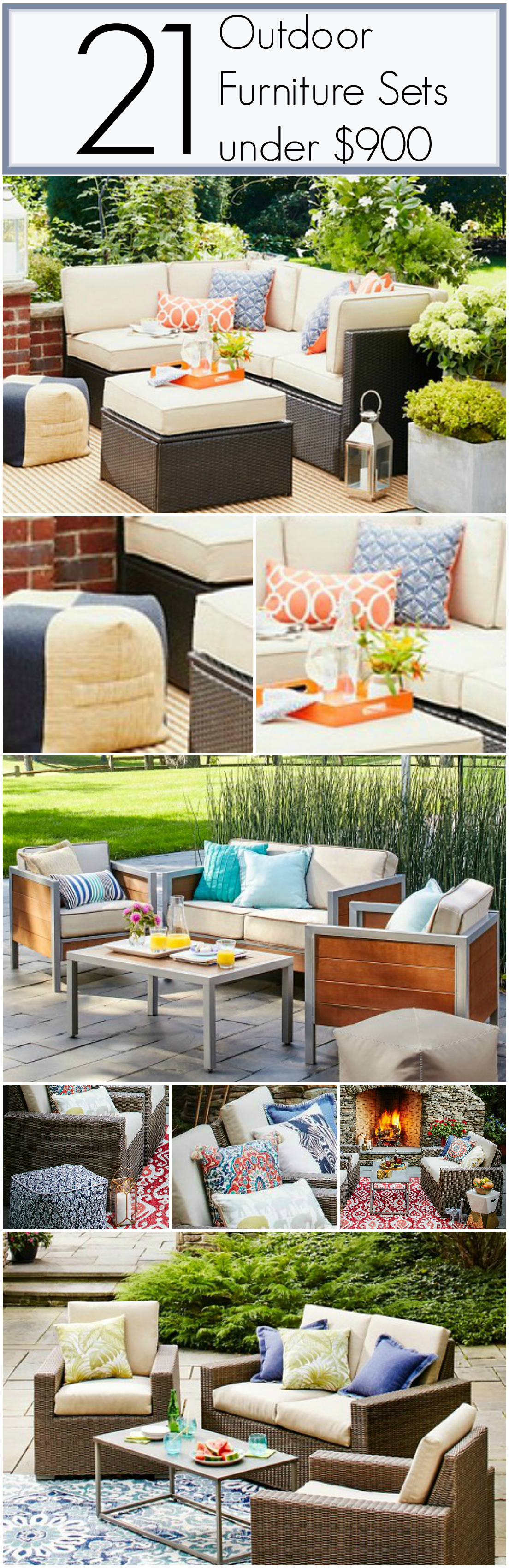 21 Inexpensive Outdoor Furniture Sets all under $900. Most of these are under $700!