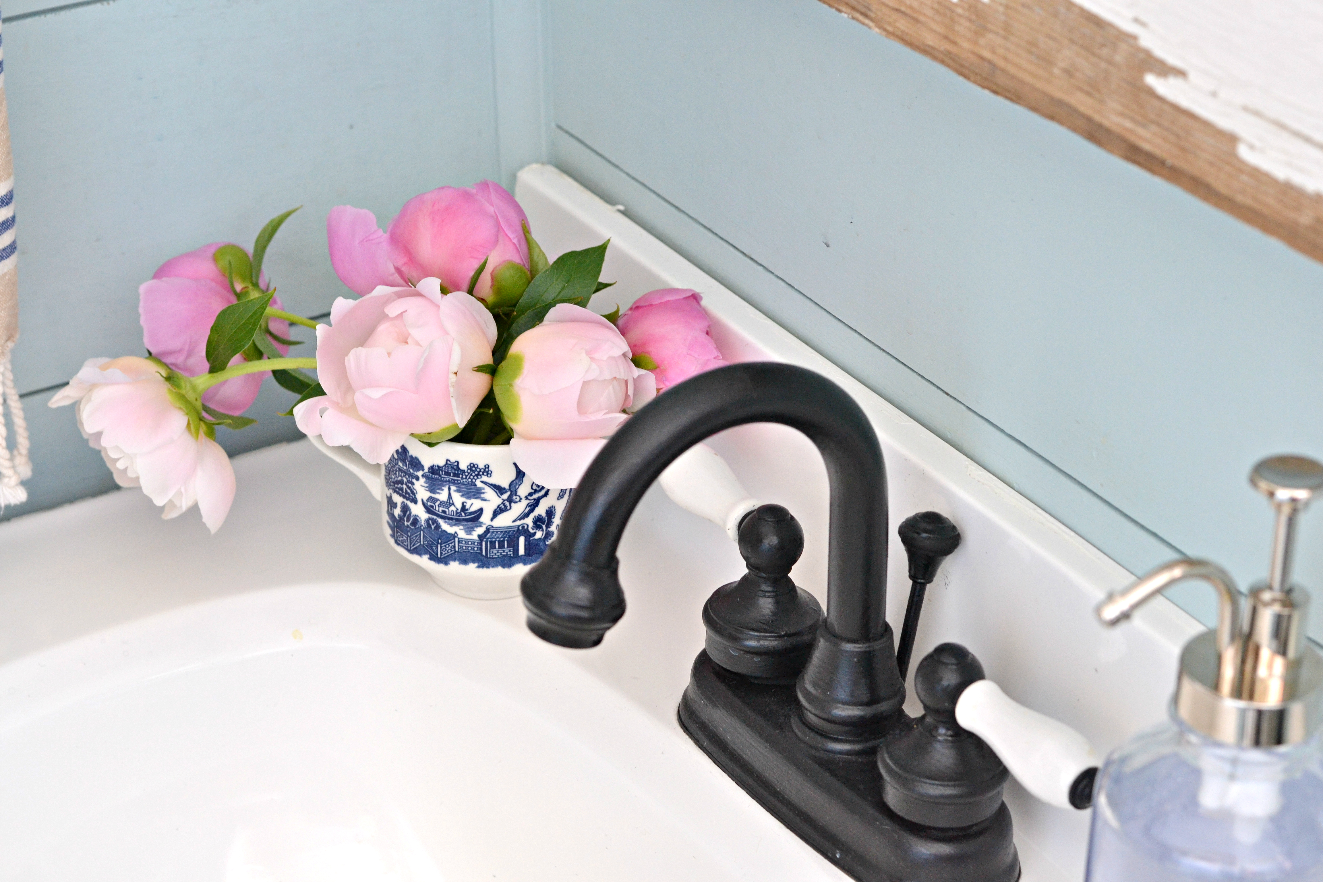 Add value to your home with this quick and easy painted faucet bathroom upgrade