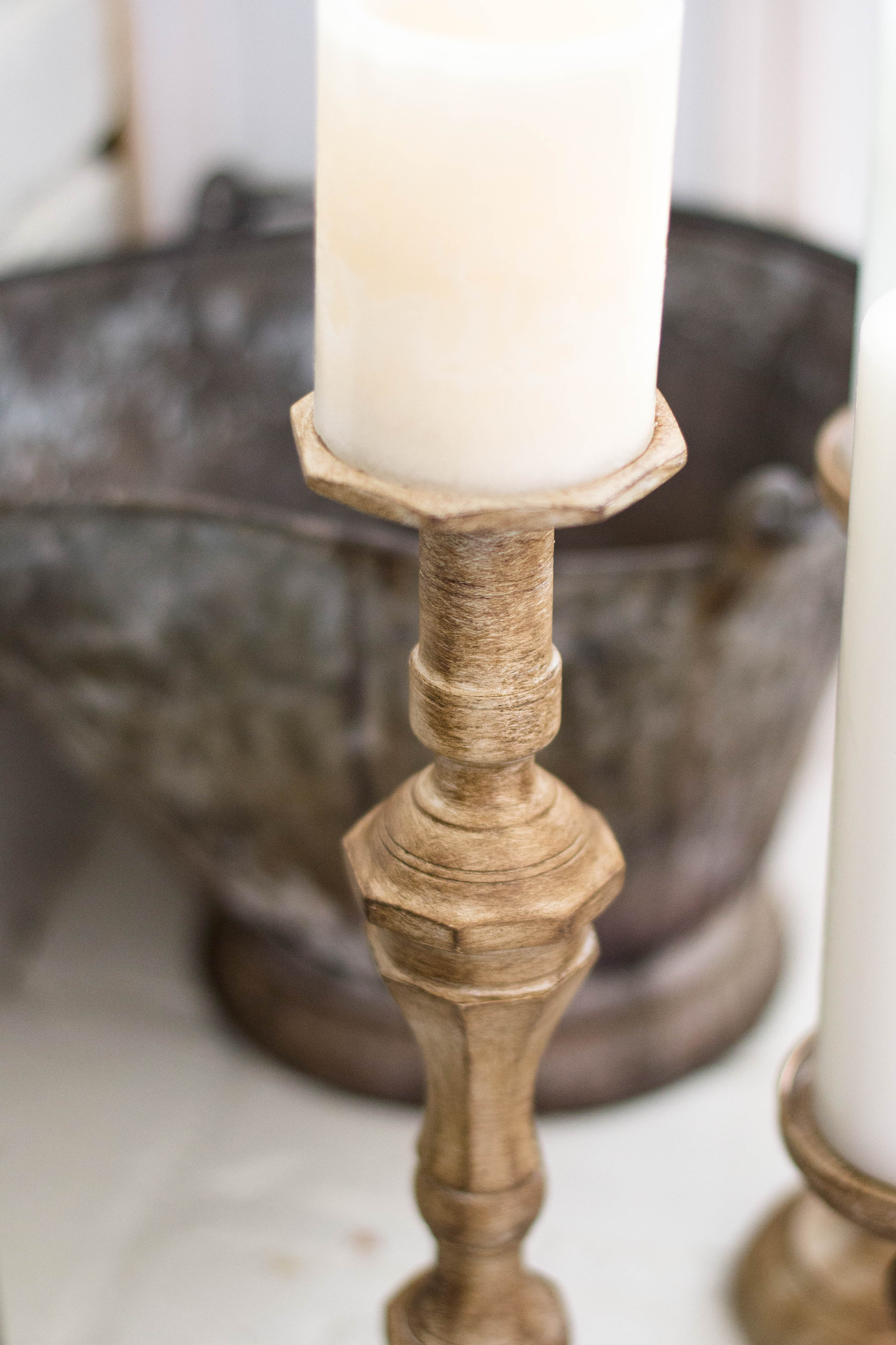 DIY Candle Holders from thrifted brass candlesticks! This is the easiest tutorial! Can't wait to grab some candlesticks from the thrift store!