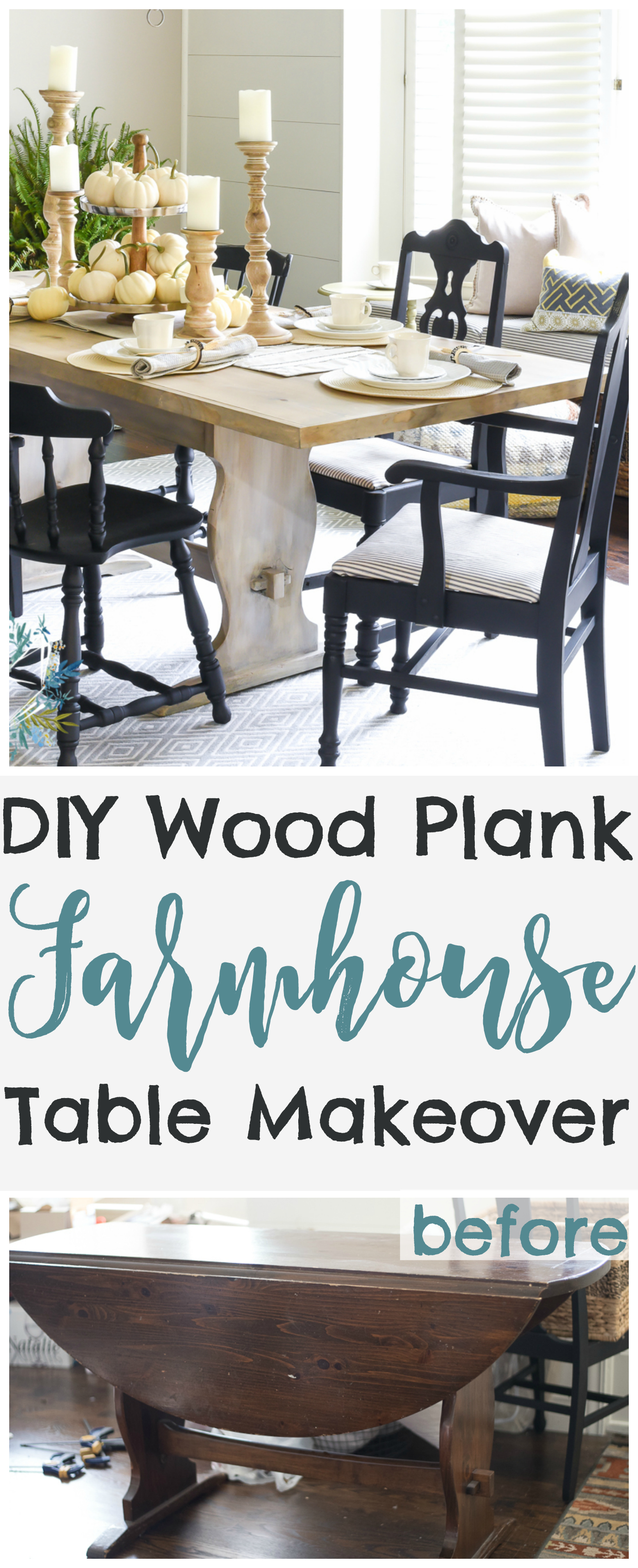 DIY farmhouse table makeover from a thrift store table