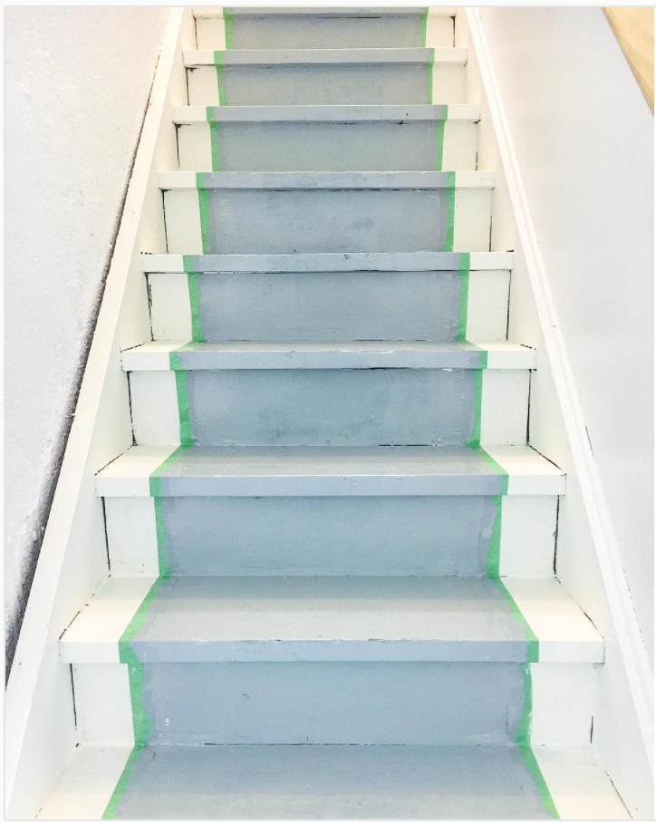 How to paint basement stairs. Turn your basement stairs into a cute farmhouse style with this simple tutorial.