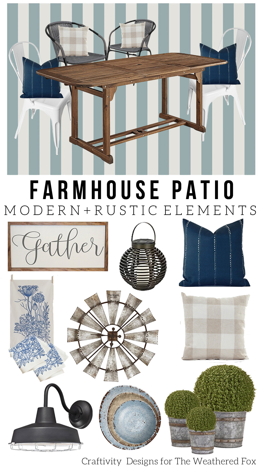 Farmhouse Patio Design Board, Mood Board