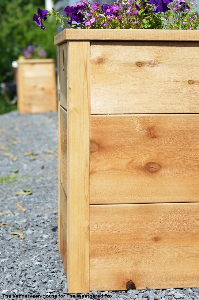 Outdoor-cedar-planter-from-rough-cut-lumber