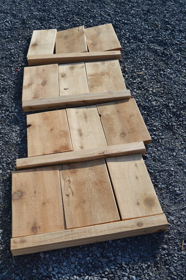 cut pieces for a cedar planter