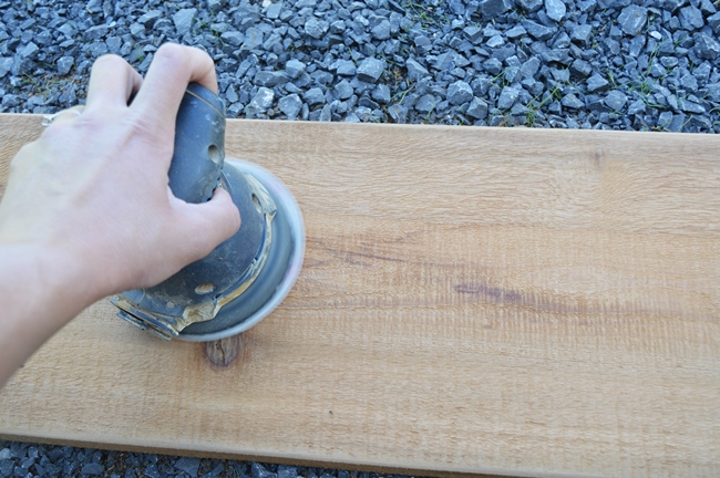 sand rough cut cedar for a planter