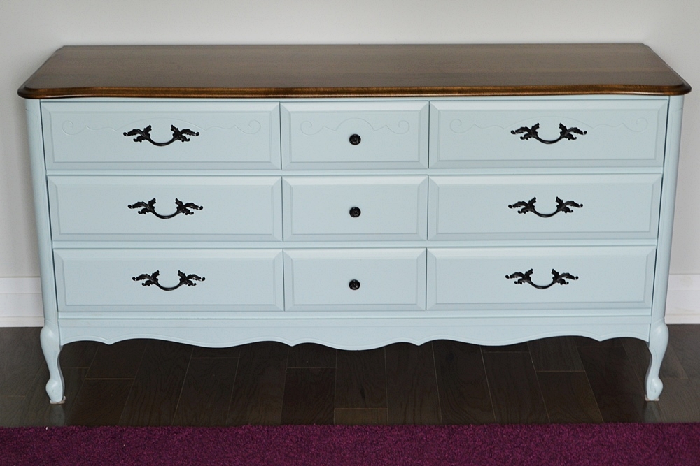 Custom mix of persian blue and snow white general finishes milk paint