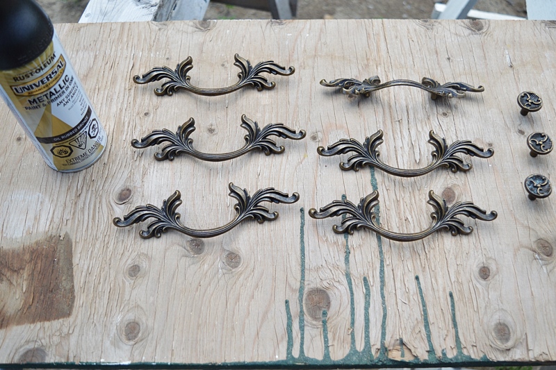 Update dresser hardware with oil rubbed bronze spray paint - The Weathered  Fox