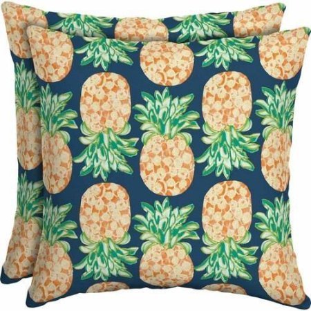 Botanical Blue Pillow – Pineapples Palms Too