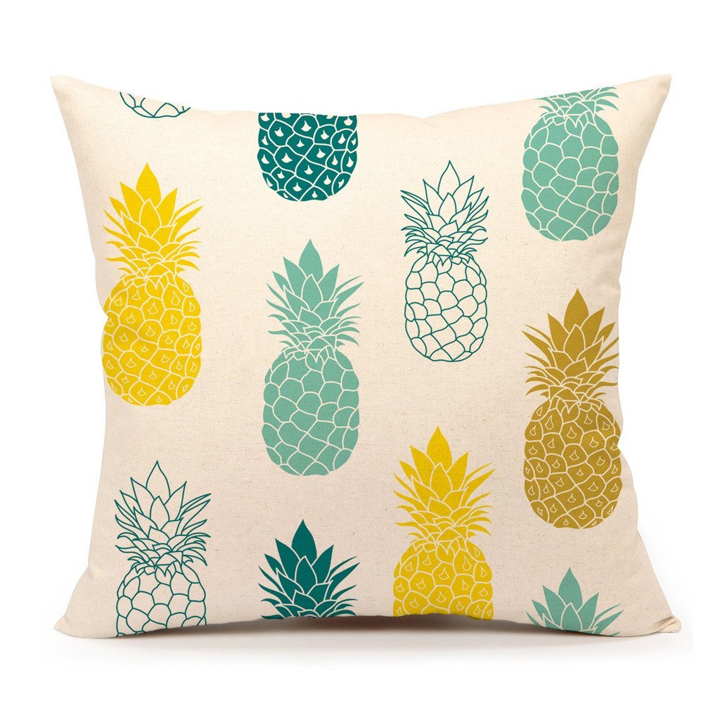 Botanical Blue Pillow – Pineapples Palms Too