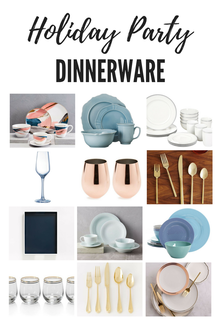 Holiday party dinnerware to create a festive tablescape