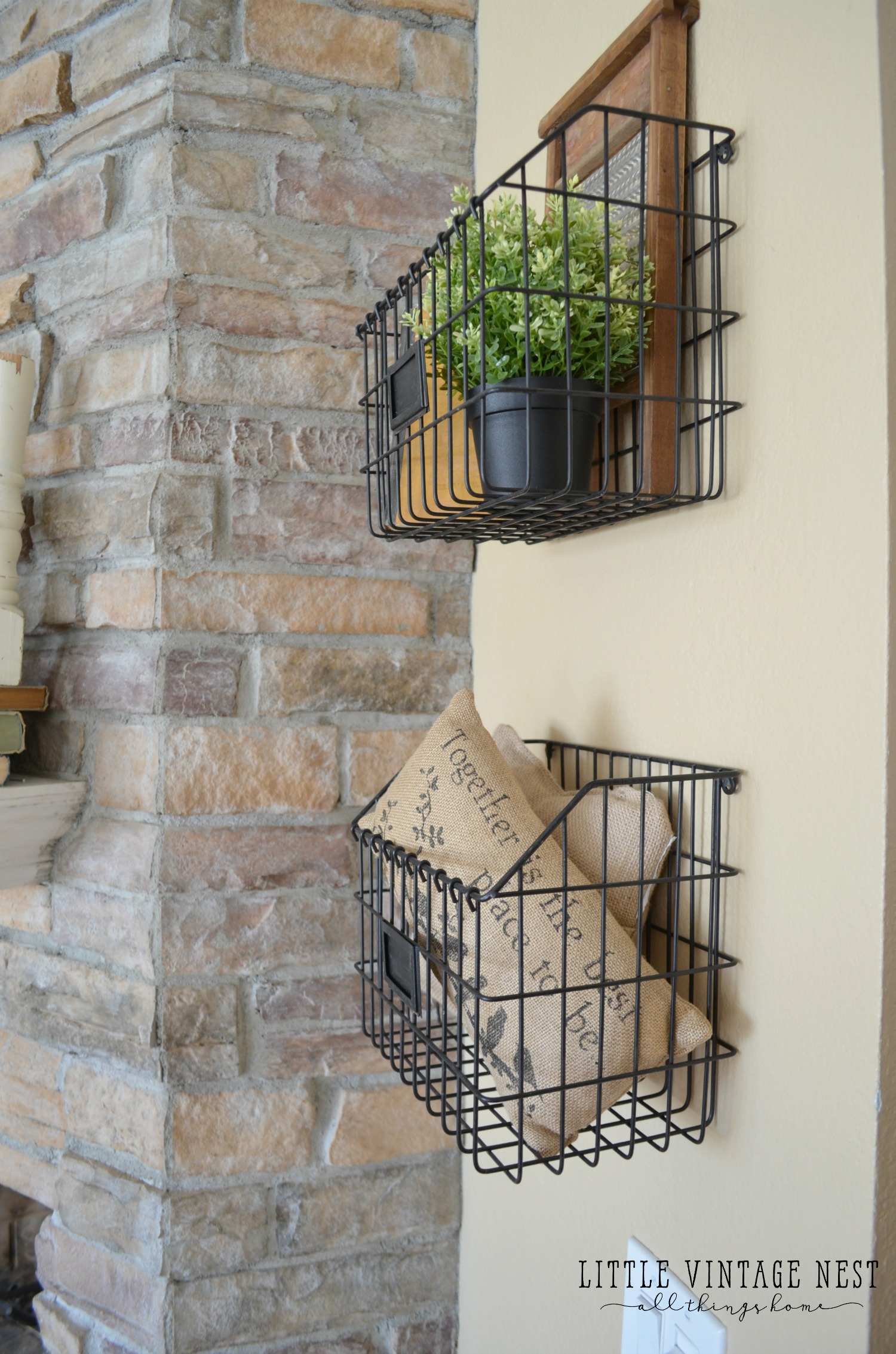 Wire mudroom baskets