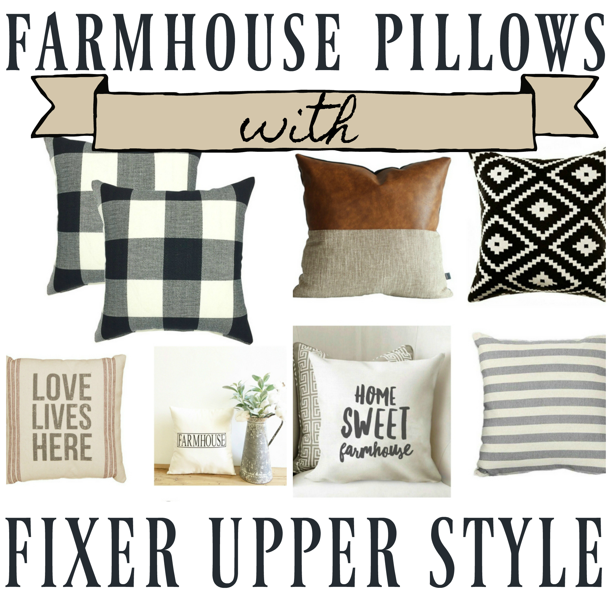 farm style throw pillows