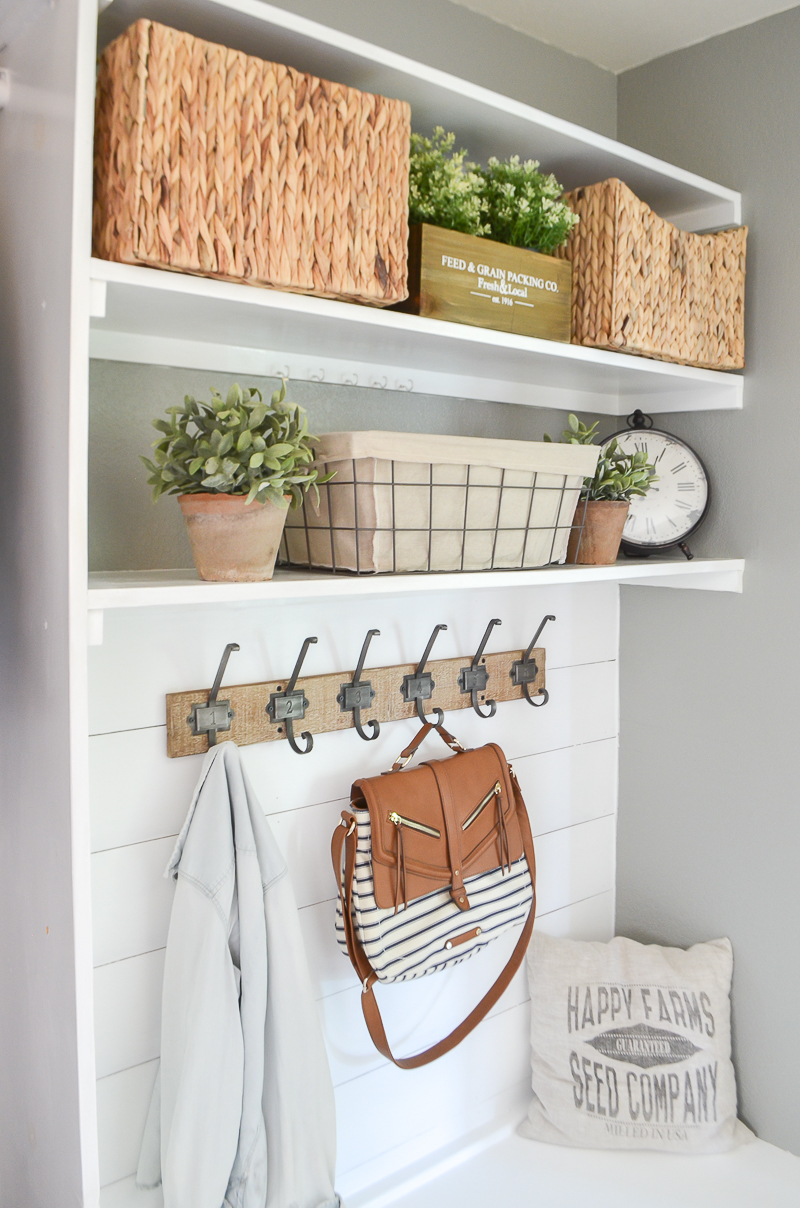 Mudroom open shelving