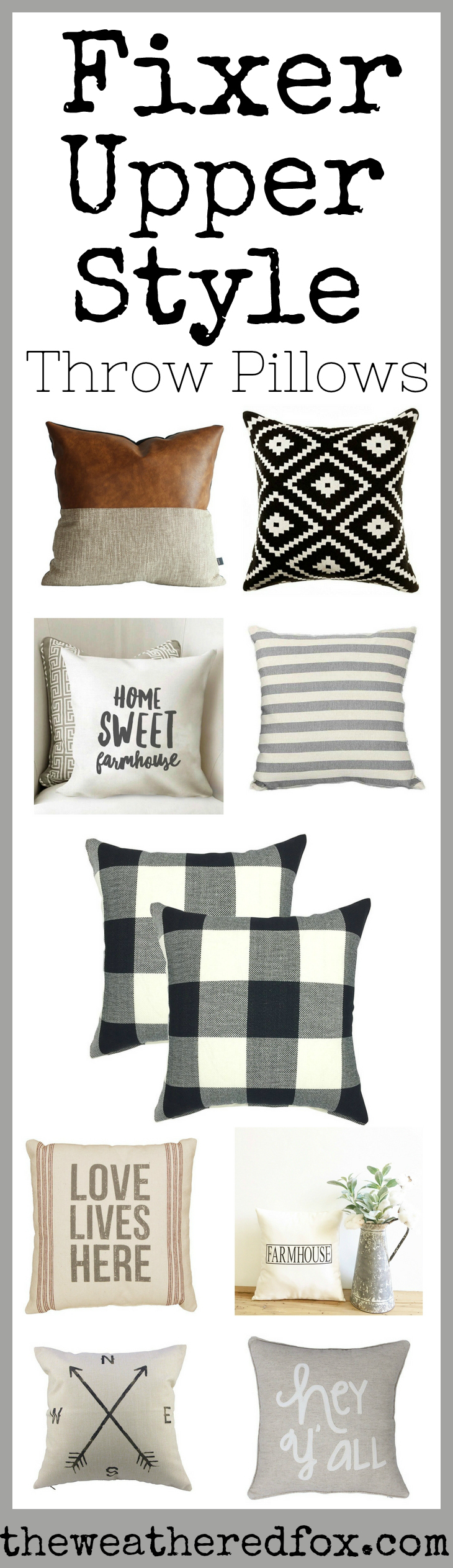 farm style throw pillows