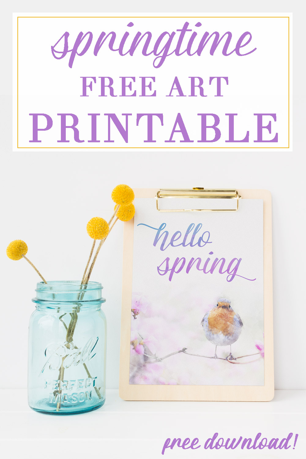 Looking for easy, affordable spring art? This gorgeous watercolor is free for you to download at www.theweatheredfox.com #spring #printable #decor