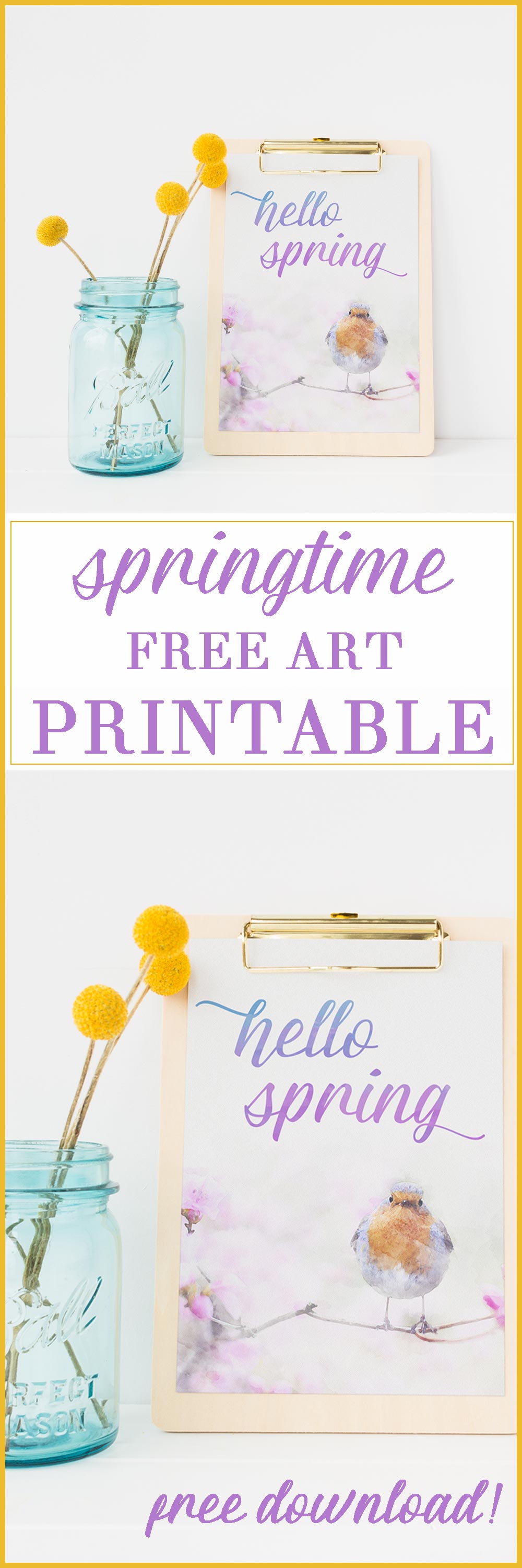 Looking for easy, affordable spring art? This gorgeous watercolor is free for you to download at www.theweatheredfox.com #spring #printable #decor