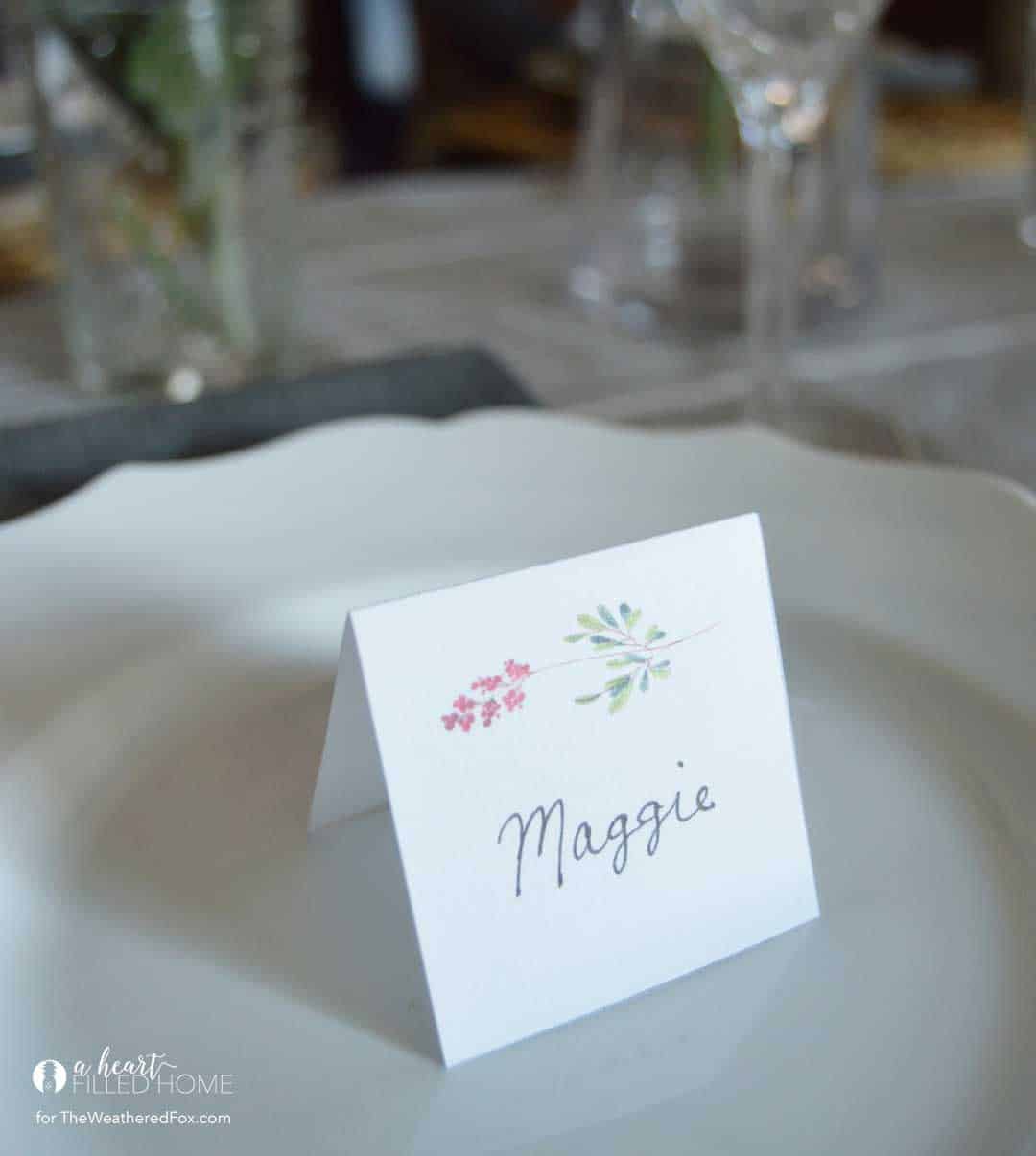 Spring Tablescape with free printable place cards!
