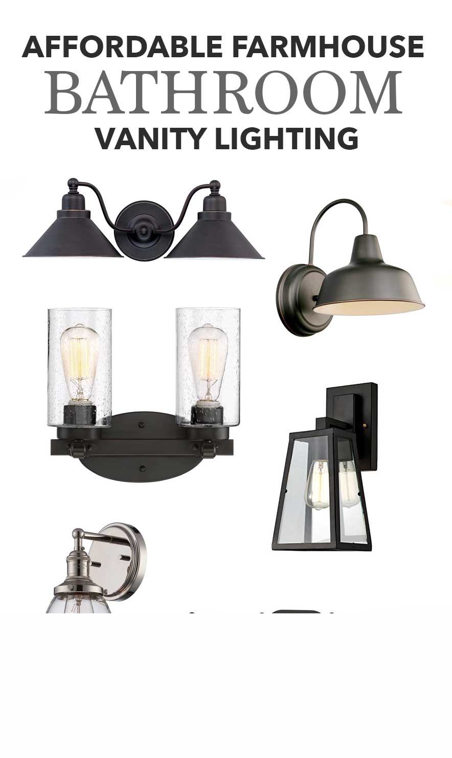 Affordable Farmhouse Bathroom Vanity Lighting