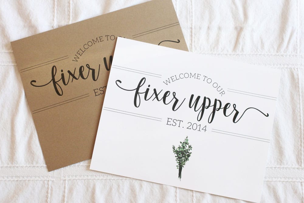 Welcome to Our Fixer Upper Free Printable Farmhouse Sign