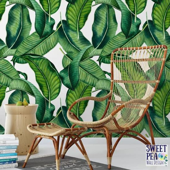 removable wallpaper banana leaf The Weathered Fox