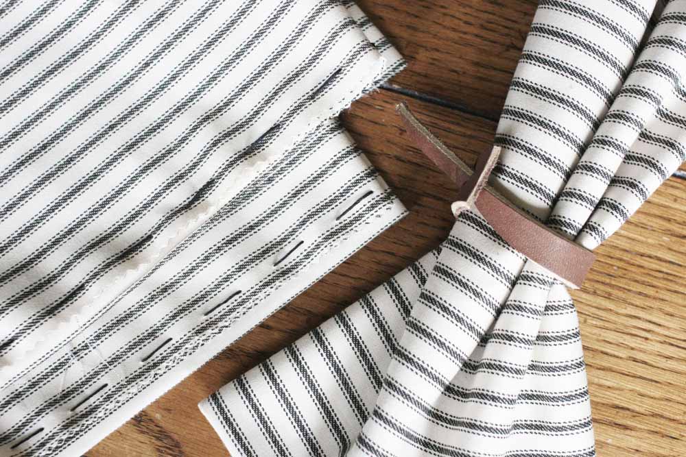 diy cloth napkins, ticking